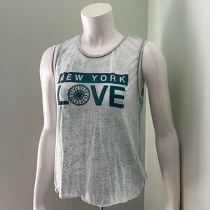 Soul Cycle NY Love Burnout Green tank medium